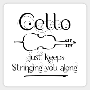 Cello String Along Sticker